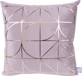 Sierkussen & deken prisma 325 set van 2 taupe / goud