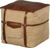 Krukje | wener | leer | beige | 45 x 45 x 45(h) cm