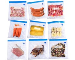 Hersluitbare vacuumzakken - 26 x 28cm (25 stuks) - Ziploc - Hersluitbaar - Met ventiel - Ziva - BPA Vrij - Ziplock - Geschikt voor sous vide - Compatible met Foodsaver en Caso - Gripzak - Voedselveilig - Herbruikbaar - Transparant - Hoge Kwaliteit