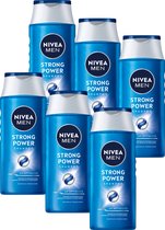 NIVEA MEN Strong Power Shampoo - Verrijkt met zeemineralen - Milde formule - Voordeelverpakking 6 x 250 ml