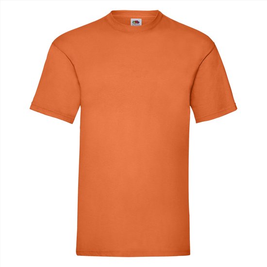 Fruit of the Loom T-shirt Valueweight, Oranje, Maat M ( 5 stuks onbedrukt)