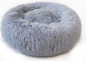 Donut hondenmand -superzacht -60 cm- grijs- wasbaar- Fluffy- hondenbed