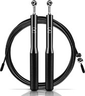 DK.® Professioneel Crossfit & Fitness Springtouw - Speedrope - Jump Rope - voor Volwassenen en Kinderen - Zwart