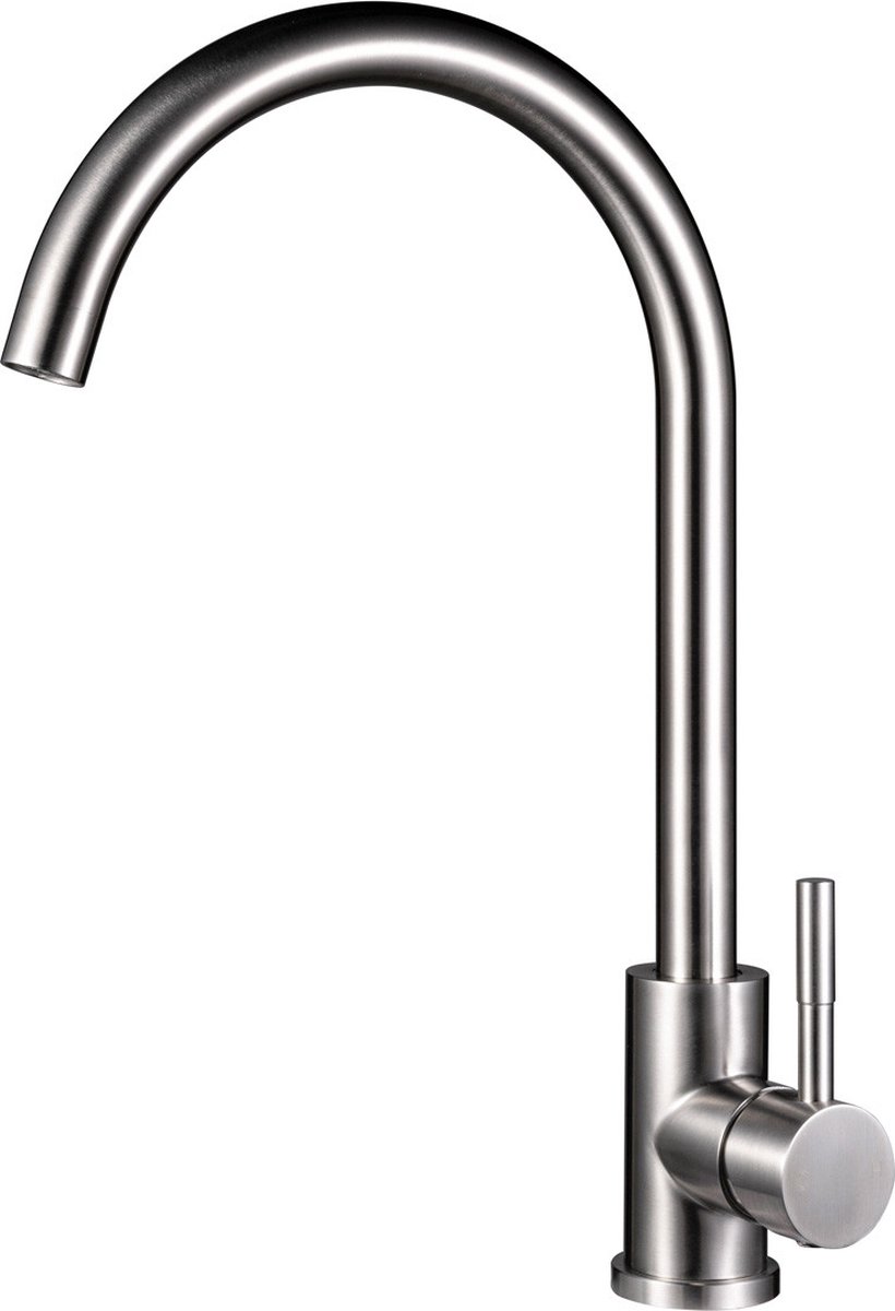 Diamond Line Eva - Keukenkraan - Glans Chroom - 1 Greeps - Draaibare Uitloop