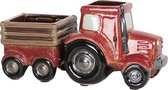 Bloempot Binnen Tractor 29*12*13 cm Rood Keramiek Plantenpot