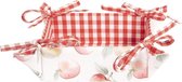 Broodmand 35*35*8 cm Rood, Wit Katoen Vierkant Appel Broodmandje Bread Basket