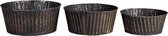 Planthouder (set 3) ø 24*11 / ø 21*10 / ø 19*8 cm (set 3) Zwart