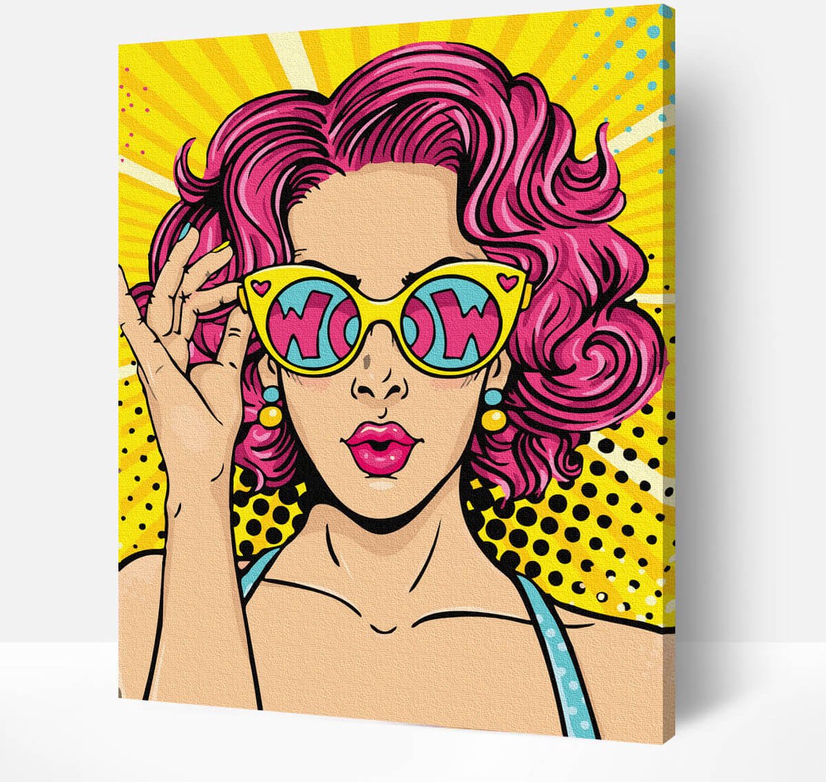 Schilderen Op Nummer Volwassenen DIY Paint By Number Compleet Hobby Pakket op Frame met Vernis - ®Arty Bee - Wow Woman 40x50cm