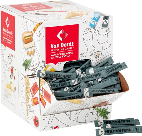 Van Oordt | Pepersticks - peperzakjes | 750 x 0,2gr in dispenserdoos