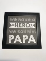 Tekstbord / Wandbord / Papa / Verjaardag / Cadeau / Woondecoratie / zwart / Fotolijst / Vaderdag