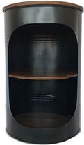 Tafel  - flessenbar   - olievat/wijnton - 50 cm rond  -  H86cm