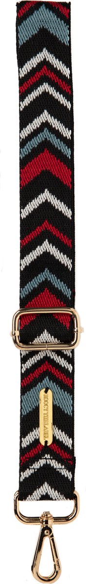 ROOCY The Label - Bagstrap - tashengsel - schouderriem - handtas - schouderband - pijl print - zwart lichtblauw rood en wit