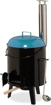 Relaxdays goulashketel met grillrooster- 14 L - buiten kookkachel - goulash kanon - blauw