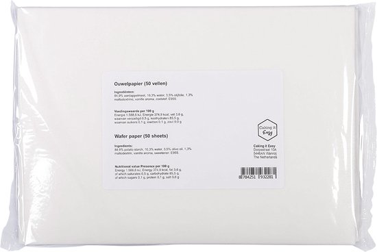 Type de papier de gaufrette comestible de qualité Primus ADD - Simple  épaisseur 0.35 mm - Aromatisé et sucré 512028 - 1-2-Taste IN