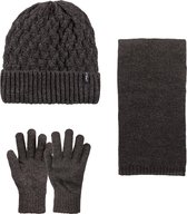 SUYUTTI Heren 3-Delig Winter Set | Muts met Fleecevoering - Sjaal - Handschoenen | Trendy-01 (2980-04)