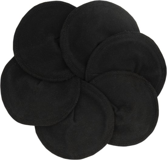 Zoogcompres - Imse Vimse zoogcompressen - 100% biologisch katoen - 3 paar - voorgevormd - natuurlijk ademend - zwart