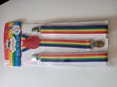 Bretels regenboog / suspenders multicolor elastisch