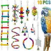 Jouets pour oiseaux - Décoration de cage à oiseaux 10 pièces - speelgoed pour perruches - speelgoed pour perroquets