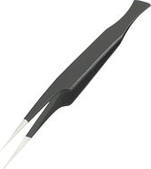 MEDLUXY Pro - Wimperpincet - 13 cm - Licht gebogen - Fijn - Zwart (Eyelash Tweezer - RVS Pincet voor Wimperextions - Nepwimpers)