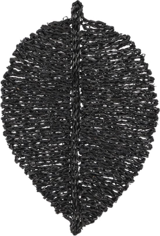 Mica Decorations Blad Placemat Zwart 6 stuks