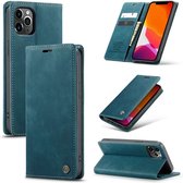 Caseme Slim Retro Wallet kunstleer hoesje voor iPhone 12 Pro Max - blauw