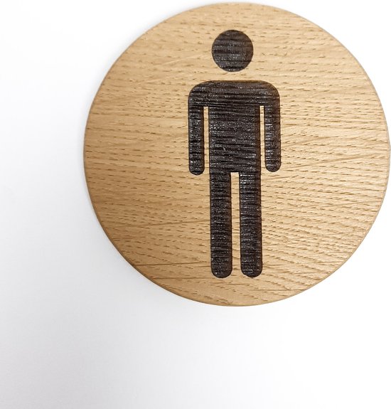 Plaque de porte pictogramme en bois - Panneau de toilette - Homme - Panneau  de... | bol