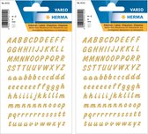 Stickervellen met 440x stuks alfabet plak letters A-Z goud/transparant 8 mm
