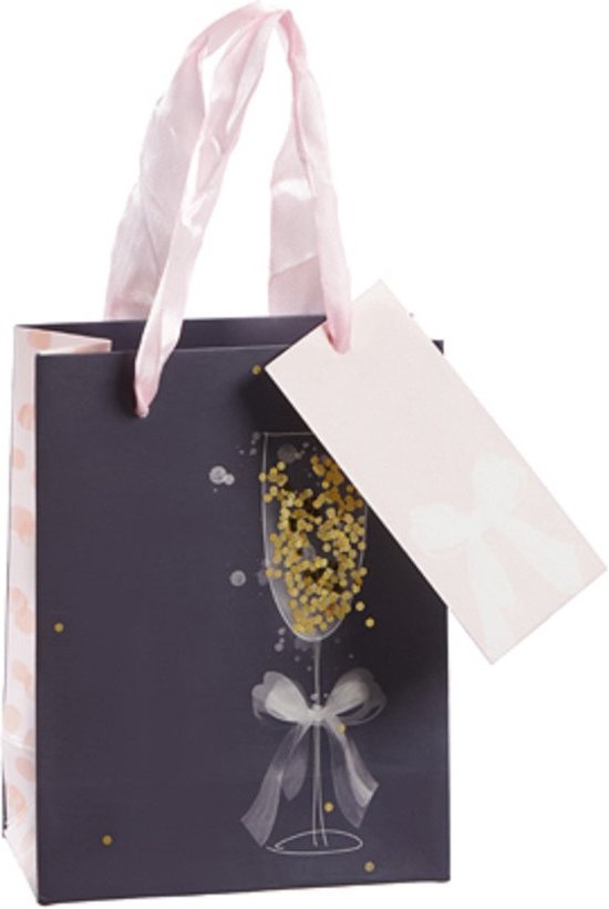 Paquet de 6x morceaux de sacs cadeaux de mariage en papier/sacs cadeaux  bleu 11 x 14 x... | bol.com