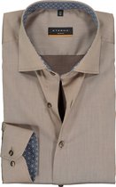 ETERNA slim fit overhemd - twill heren overhemd - beige (contrast) - Strijkvrij - Boordmaat: 40
