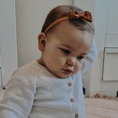 Baby haarbandje met dubbele strik - pumpkin | Bruin | Baby