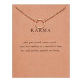 Bixorp Luck Geluksketting met Karma Ring Goudkleurig - Afscheidscadeau - Cadeau voor Haar / Dames / Vriendin / Mama / Vrouwen - Ketting met Ring Hanger