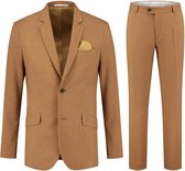 GENTS | Kostuum linnenlook roestbruin Maat 54