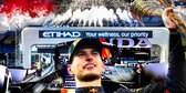 JJ-Art (Aluminium) | Abu Dabhi - Max Verstappen - Finish en wereldkampioen 2021 - woonkamer - slaapkamer - Honda Red Bull auto | Formule 1, sport, race | Foto-Schilderij print op Dibond (meta
