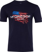 McGregor T-shirt Navy Heren| 100% Katoen | Nette V-Hals | Maat L | McGregor New York | Amerikaanse Vlag