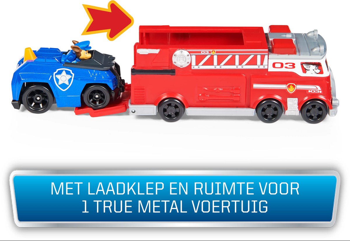 PAW Patrol True Metal Brandweerauto - Gegoten teamvoertuig met Chase-speelgoedvoertuig - schaal 1:55 — afbeelding 5
