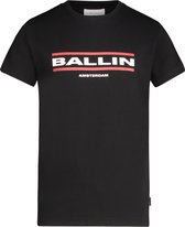 Ballin Amsterdam -  Jongens Slim Fit    T-shirt  - Zwart - Maat 176