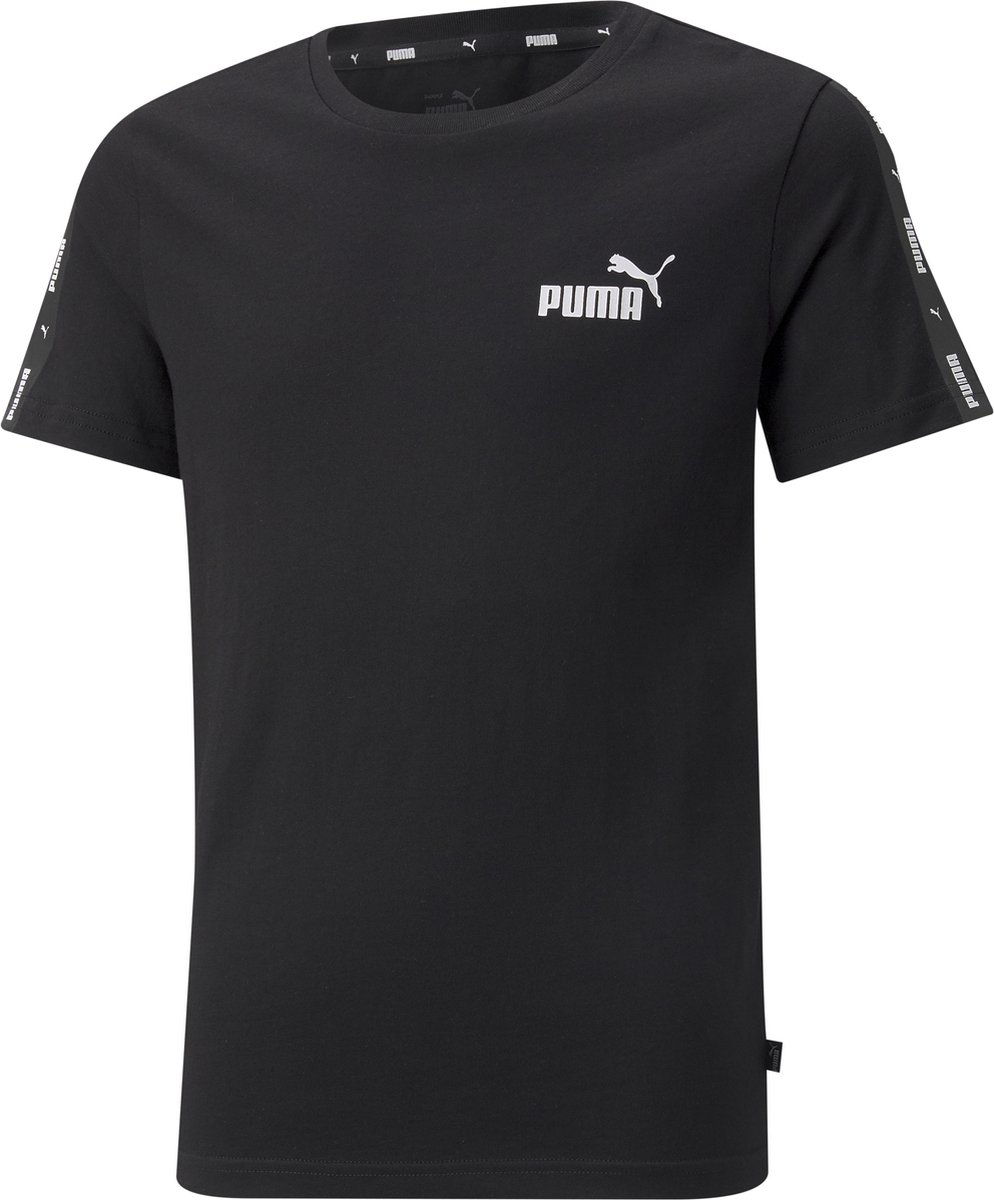 PUMA Essentials+ Tape Jongens T-Shirt Zwart