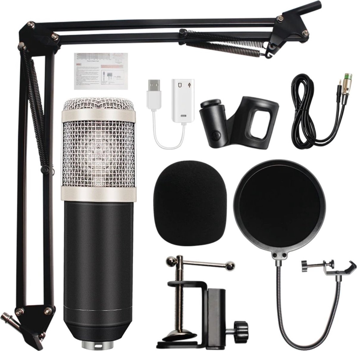 Homezie Microfoon - Complete set - Microfoon arm - Microfoon voor pc - Microfoon standaard - Hoge kwaliteit