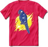 Dieren T-Shirt | Papegaai shirt Heren / Dames | Wildlife parrot cadeau - Roze - XXL