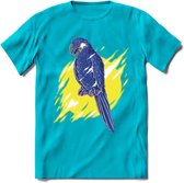 Dieren T-Shirt | Papegaai shirt Heren / Dames | Wildlife parrot cadeau - Blauw - 3XL