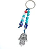 Sleutelhanger Bescherming Hamsa Hand met Kralen