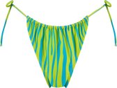 WALLIEN - Dames Bikini Broekje Triangel - Acquatic Bouquet - Groen/Geel