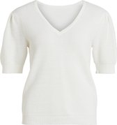 Vila - 14072144 - VICHASSA V-NECK PUFF S/S KNIT TOP-N