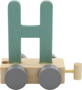 Lettertrein H groen | * totale trein pas vanaf 3, diverse, wagonnetjes bestellen aub