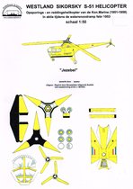 bouwplaat, modelbouw in karton, Sikorsky S 51 Helikopter, schaal 1/50, Sar kleuren.