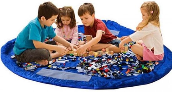 Speeldeken en opbergtas voor Lego en speelgoed - Blauw
