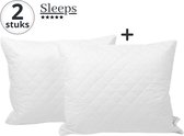 Sleeps - Wasbare - Molton - Kussensloop - 60 x 70 cm - Anti allergisch - Set van 2 Stuks - Met Rits - 100% Hoogwaardige Katoen -