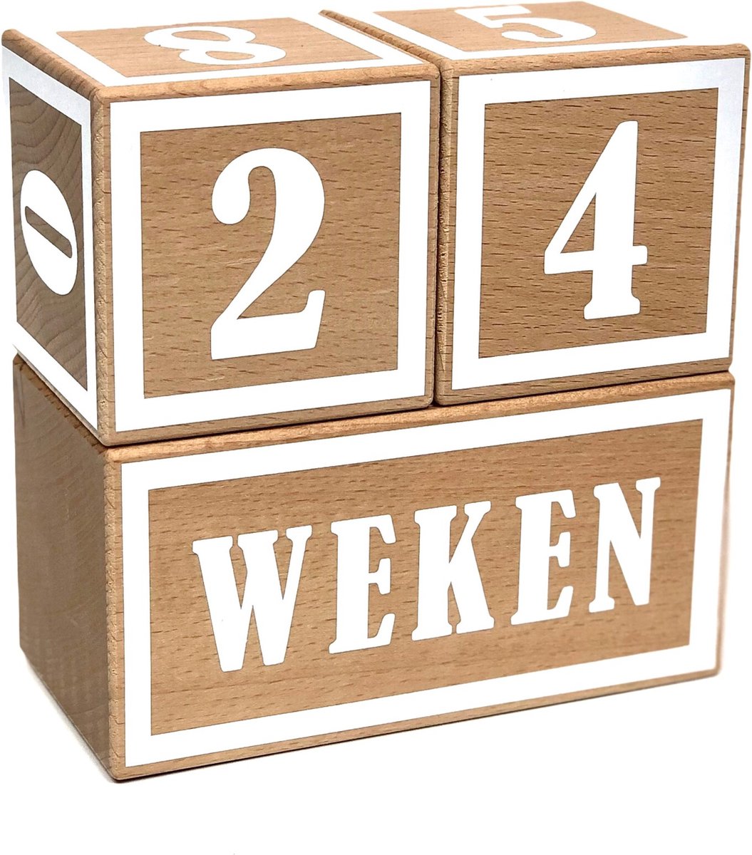 Goedkoopste Houten mijlpaalblokken - wit - kraamcadeau - leeftijden en momenten - 3 blokken