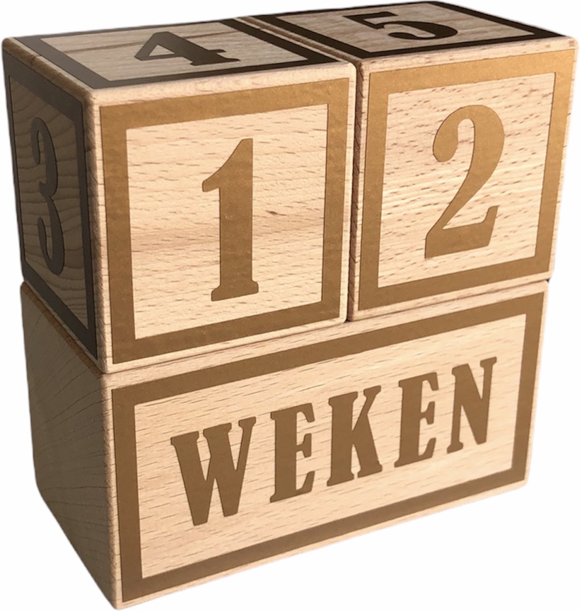 Goedkoopste Houten mijlpaalblokken - koper - kraamcadeau - leeftijden en momenten - 3 blokken