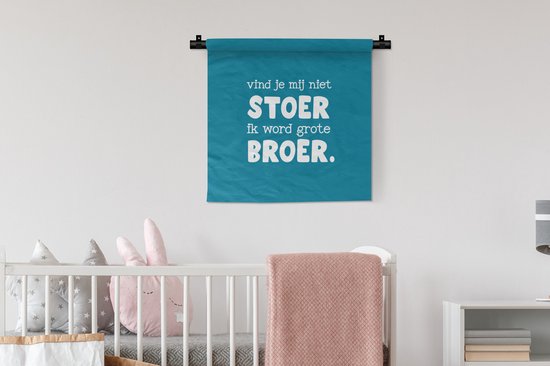 Tapisserie - Toile Murale - Je vais être grand frère - Frère - Citations - Proverbes - Famille - 60x60 cm - Tapisserie